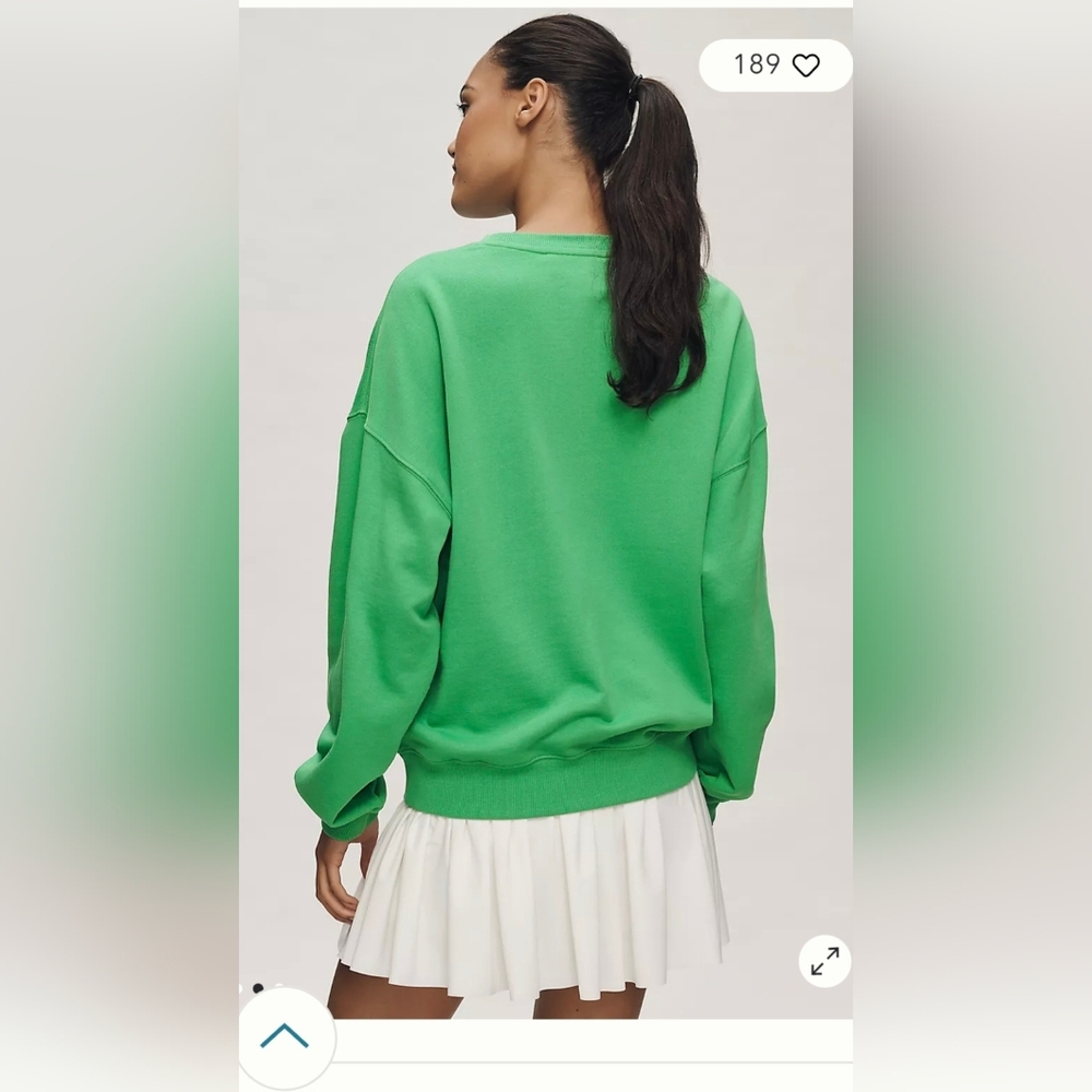 Beach Riot Cotton Pullover Top. Green - Picture 2 of 4